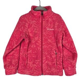 Columbia GIRLS Pink Fleece Lightweight Full Zip Winter Jacket XXS